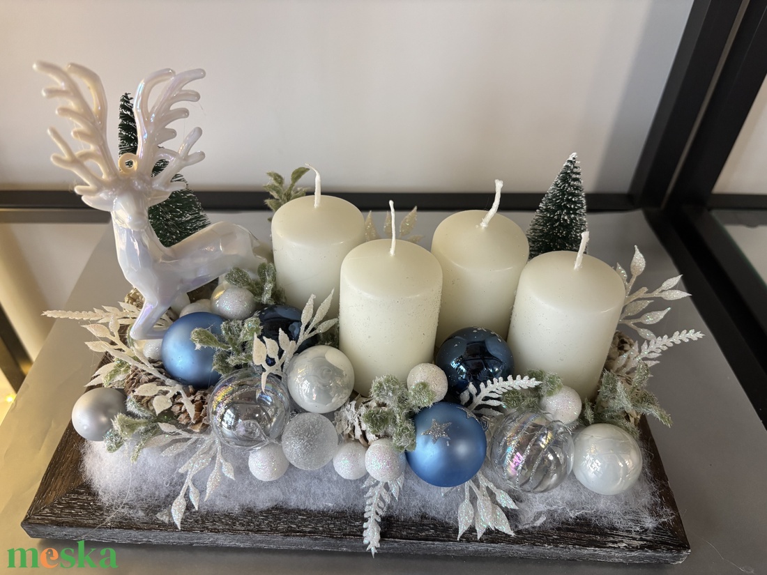Adventi asztaldísz  - karácsony - karácsonyi lakásdekoráció - ünnepi asztaldekoráció - Meska.hu
