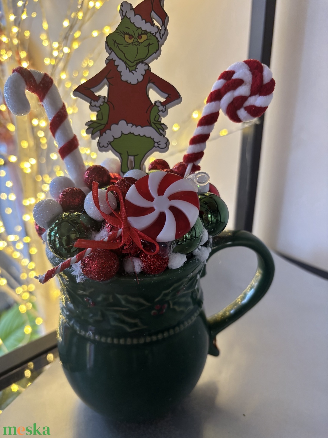 Grincses asztaldísz  - karácsony - karácsonyi lakásdekoráció - ünnepi asztaldekoráció - Meska.hu