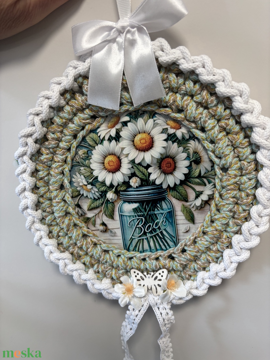 Horgolt kopogtató  - otthon & életmód - dekoráció - ajtó- és ablak dekoráció - ajtótámasz - Meska.hu