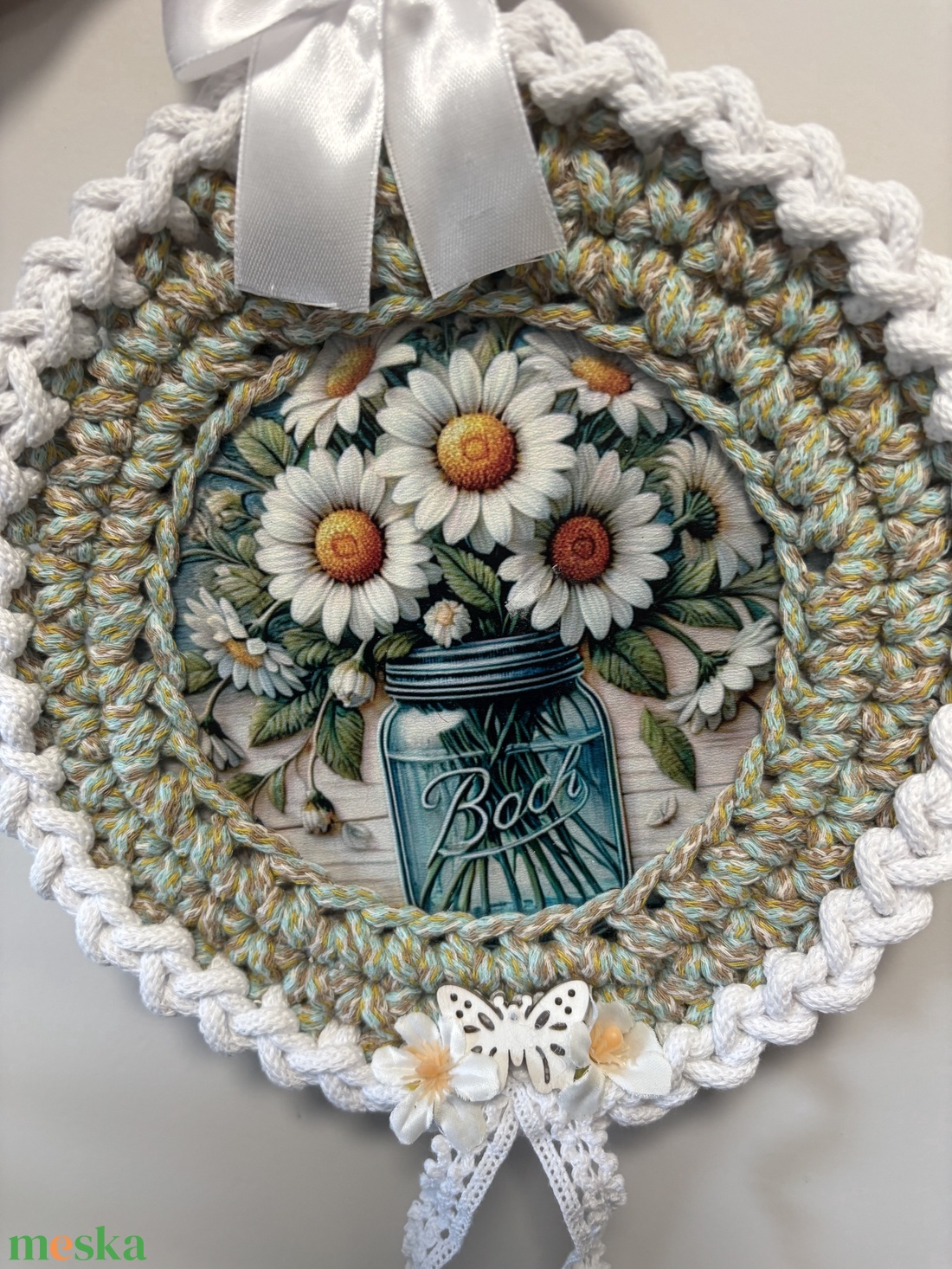 Horgolt kopogtató  - otthon & életmód - dekoráció - ajtó- és ablak dekoráció - ajtótámasz - Meska.hu