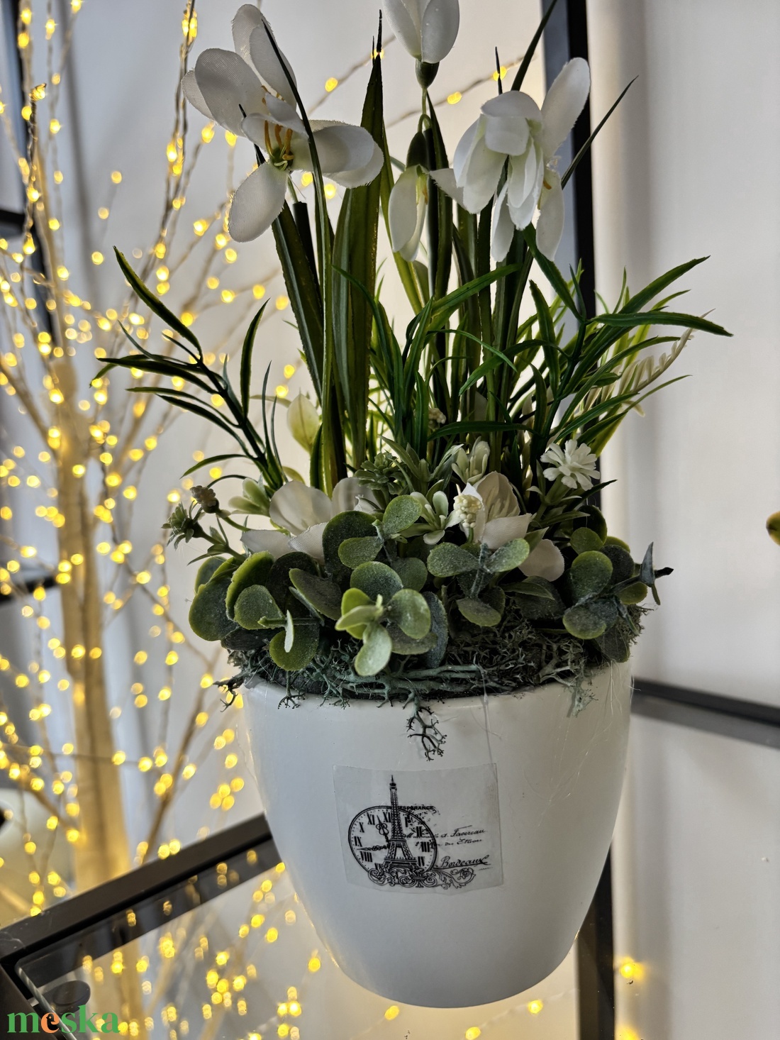 Hóvirágos asztaldísz  - otthon & életmód - dekoráció - virágdekoráció - virágdíszek - virágdísz kaspóban - Meska.hu