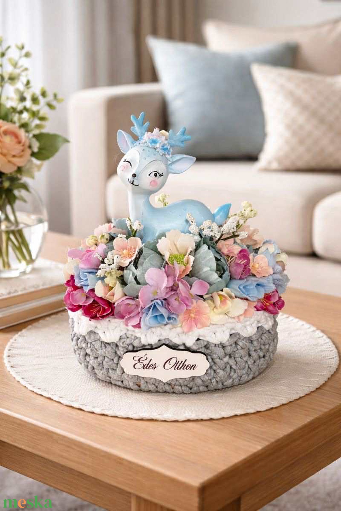 Huncut őzikés dekoráció  - otthon & életmód - virágdekoráció - virágdíszek - asztali virágdísz - Meska.hu