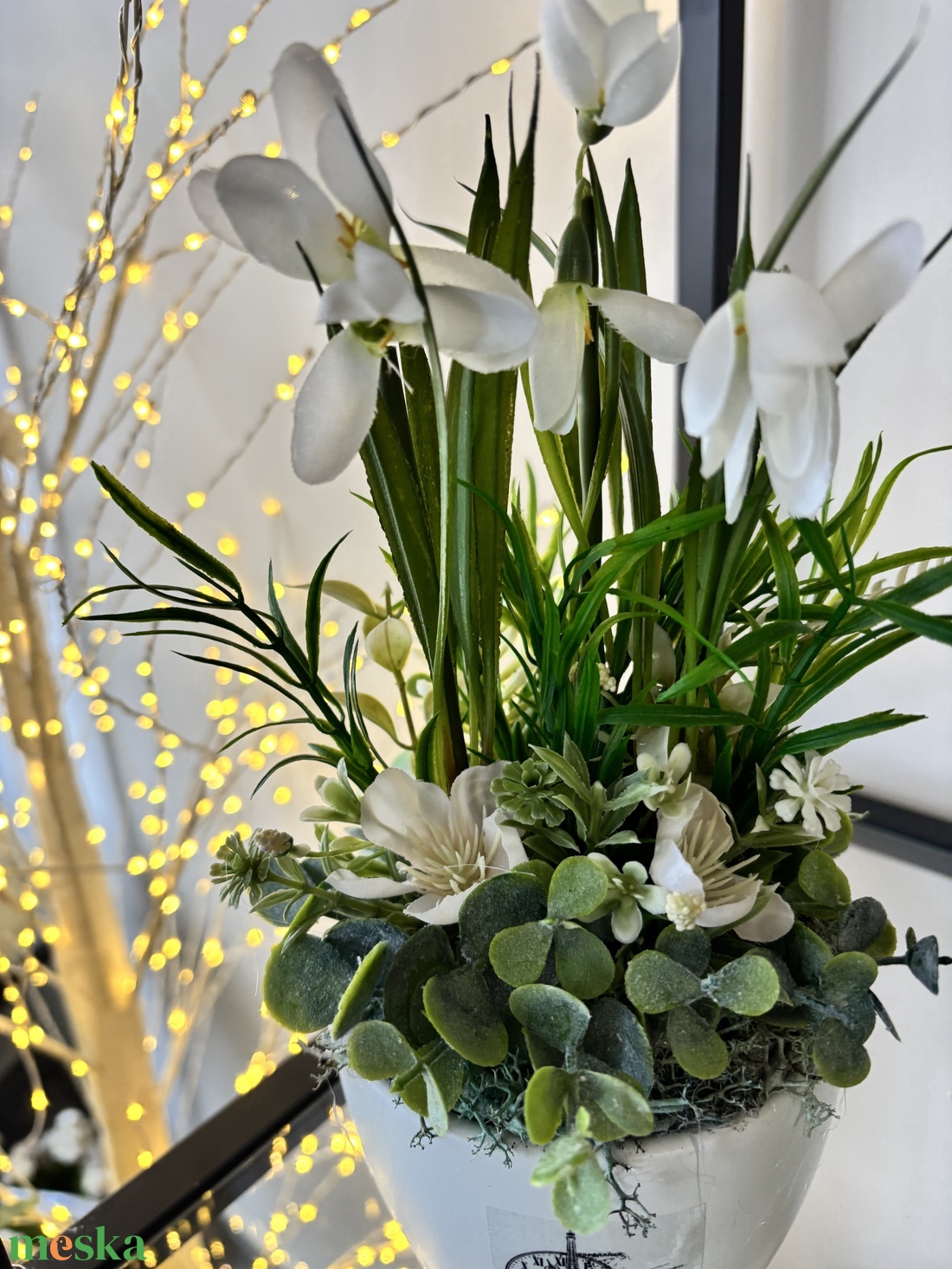 Hóvirágos asztaldísz  - otthon & életmód - dekoráció - asztal és polc dekoráció - asztaldísz - Meska.hu