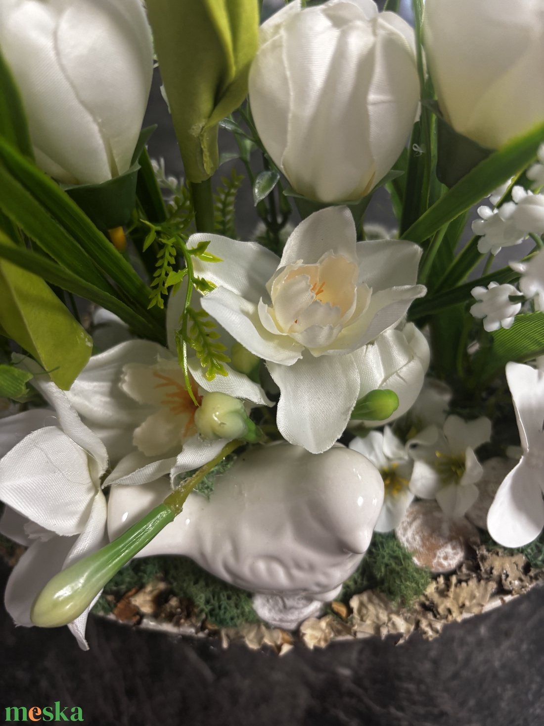 Tavaszi virágos asztaldísz  - otthon & életmód - dekoráció - asztal és polc dekoráció - asztaldísz - Meska.hu