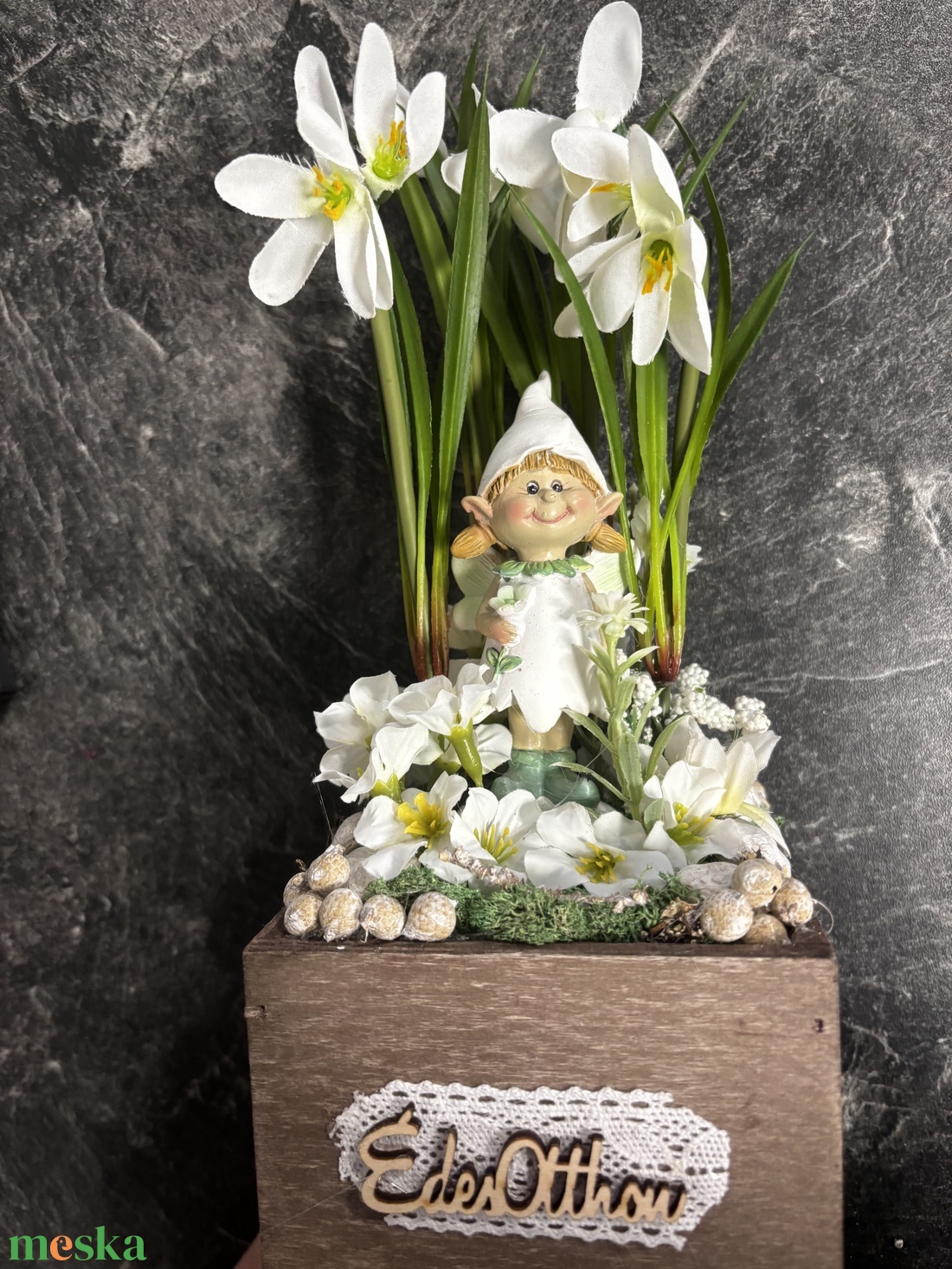 Hóvirágos asztaldísz  - otthon & életmód - dekoráció - asztal és polc dekoráció - asztaldísz - Meska.hu