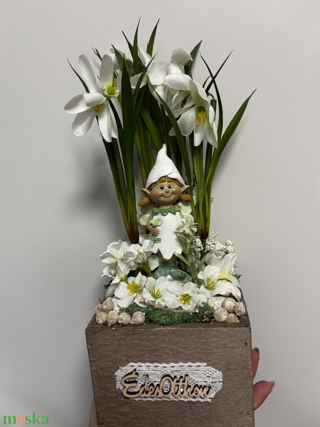 Hóvirágos asztaldísz  - otthon & életmód - dekoráció - asztal és polc dekoráció - asztaldísz - Meska.hu