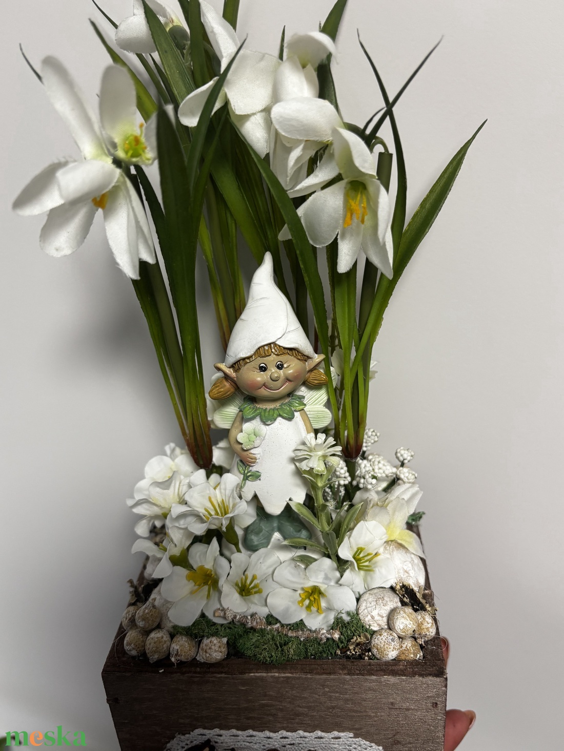 Hóvirágos asztaldísz  - otthon & életmód - dekoráció - asztal és polc dekoráció - asztaldísz - Meska.hu