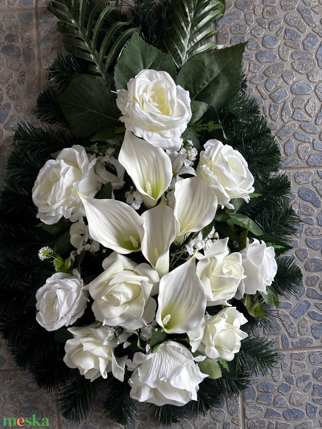 Kegyeleti koszorú  - otthon & életmód - vallás - temetkezési tárgy - sírdísz, kegyeleti dísz - Meska.hu