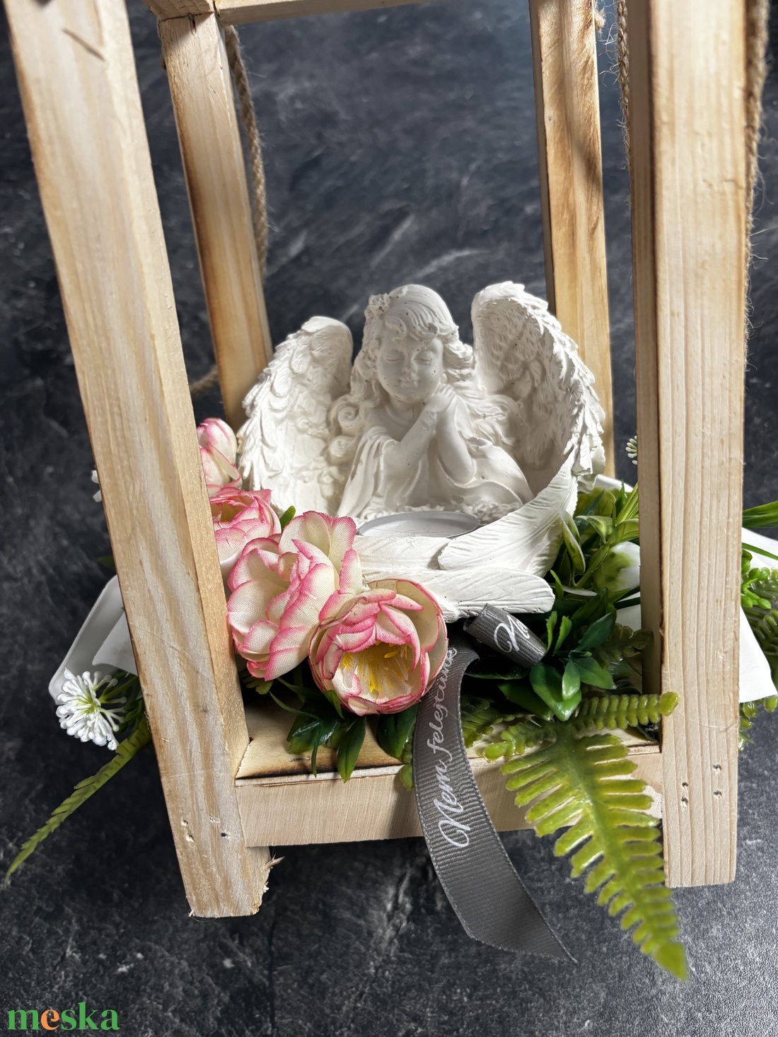 Sírdísz anya fa táblával - otthon & életmód - vallás - temetkezési tárgy - sírdísz, kegyeleti dísz - Meska.hu