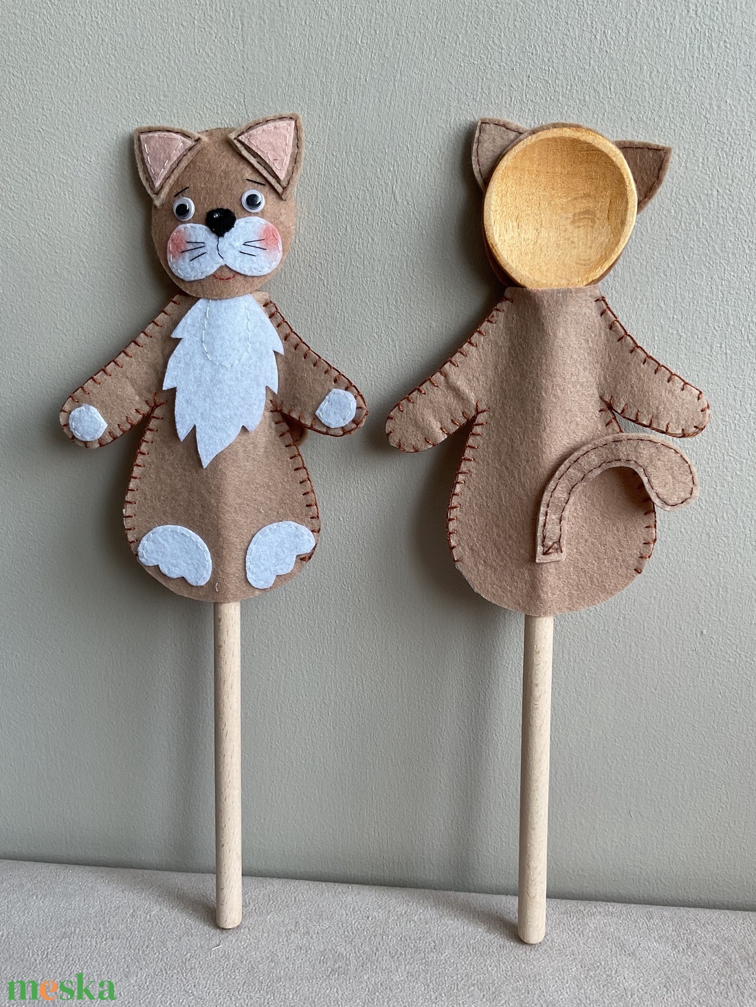 Fakanálbáb (nagy) - 30 cm (Macska - barna) - játék & sport - bábok - báb készlet - Meska.hu