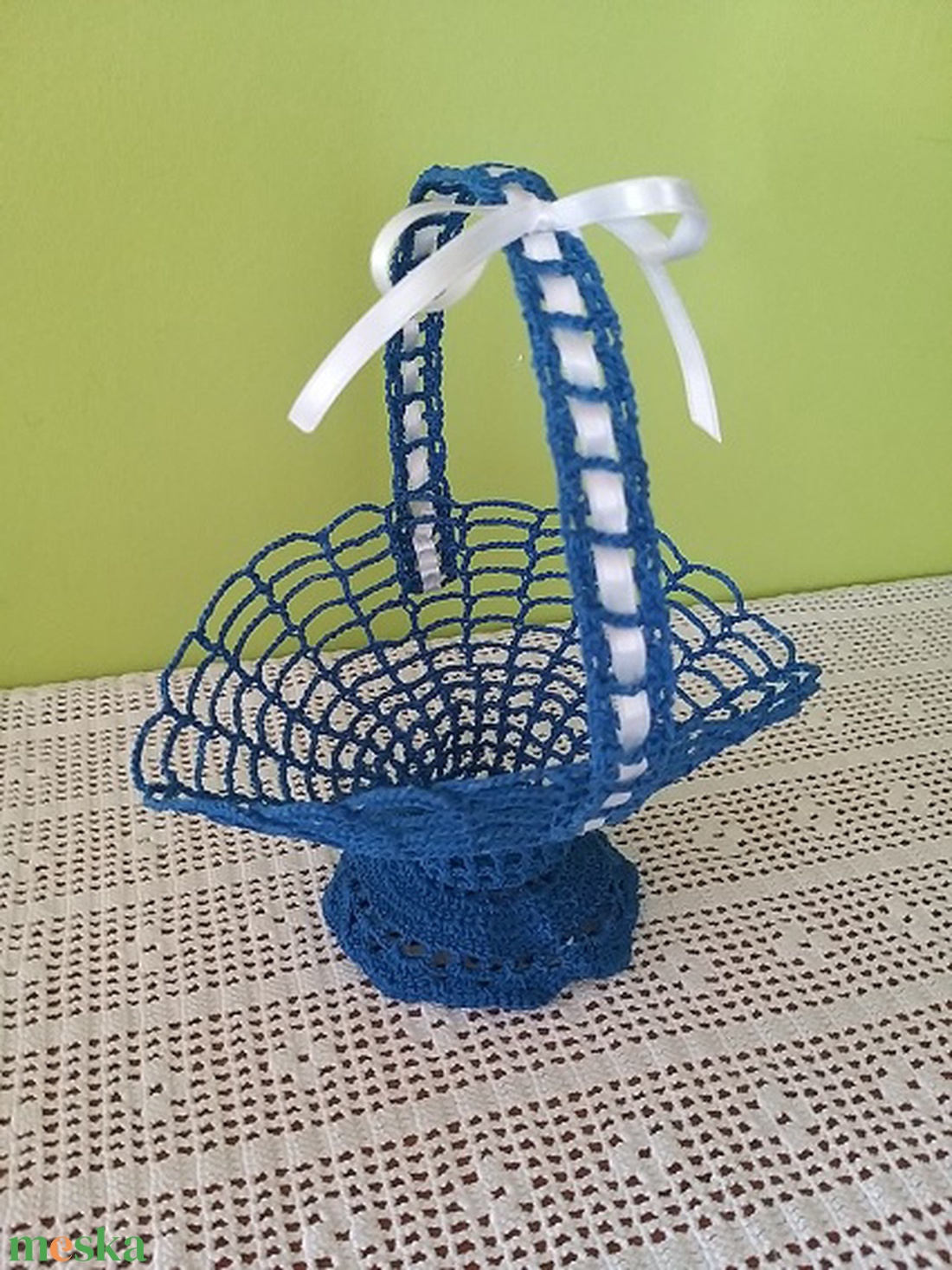 Húsvéti kosár tojásokkal - otthon & életmód - dekoráció - asztal és polc dekoráció - asztaldísz - Meska.hu