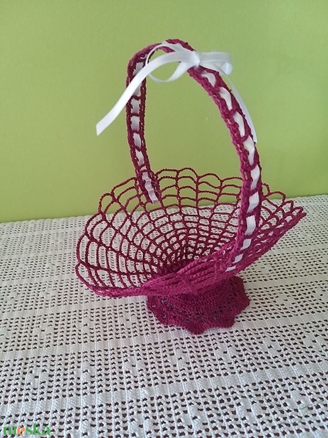 Húsvéti kosár tojásokkal - otthon & életmód - dekoráció - asztal és polc dekoráció - asztaldísz - Meska.hu