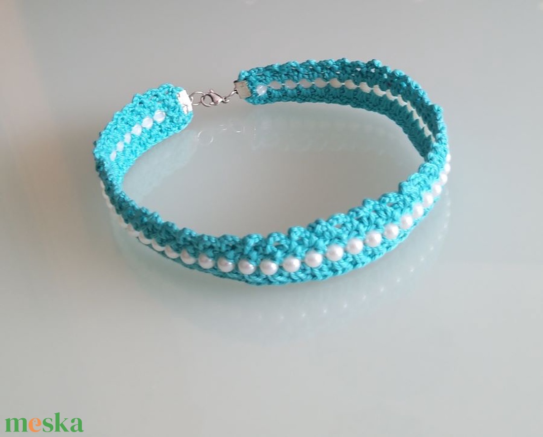 Türkíz szett, gyöngyös - ékszer - ékszerszett - Meska.hu