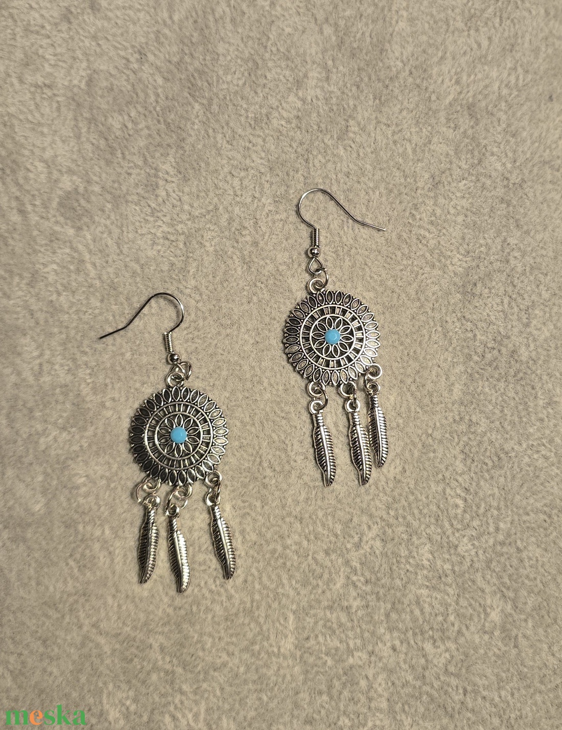 Türkiz  köves fülbevaló  - ékszer - fülbevaló - lógó fülbevaló - Meska.hu