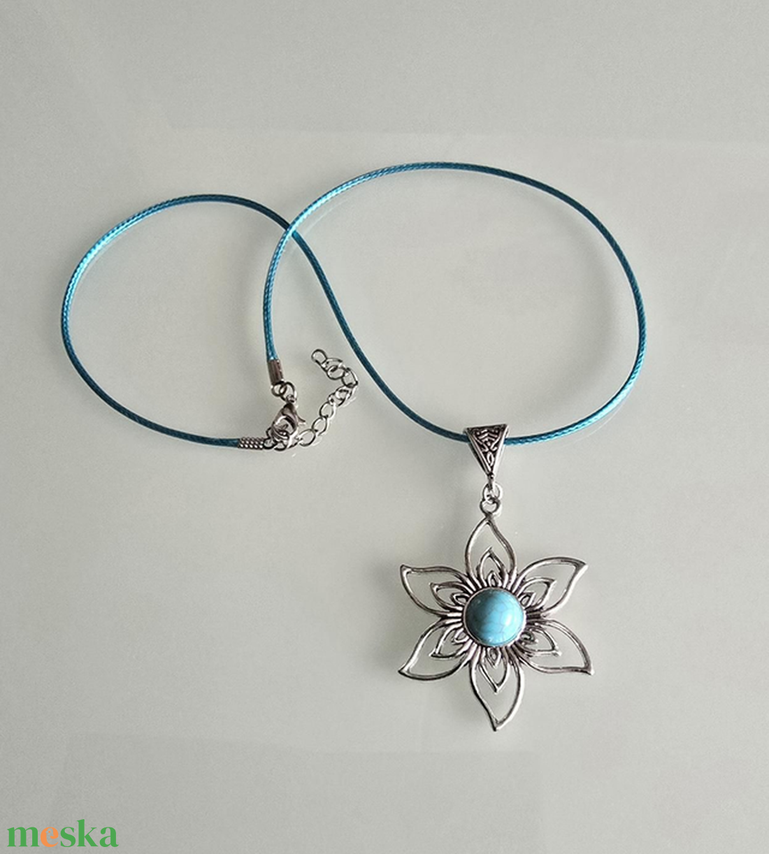 Türkiz  köves nyaklánc  - ékszer - nyaklánc - medálos nyaklánc - Meska.hu