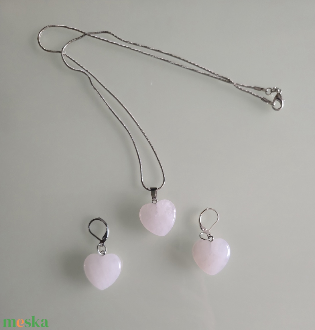 Rózsakvarc szett - ékszer - ékszerszett - Meska.hu