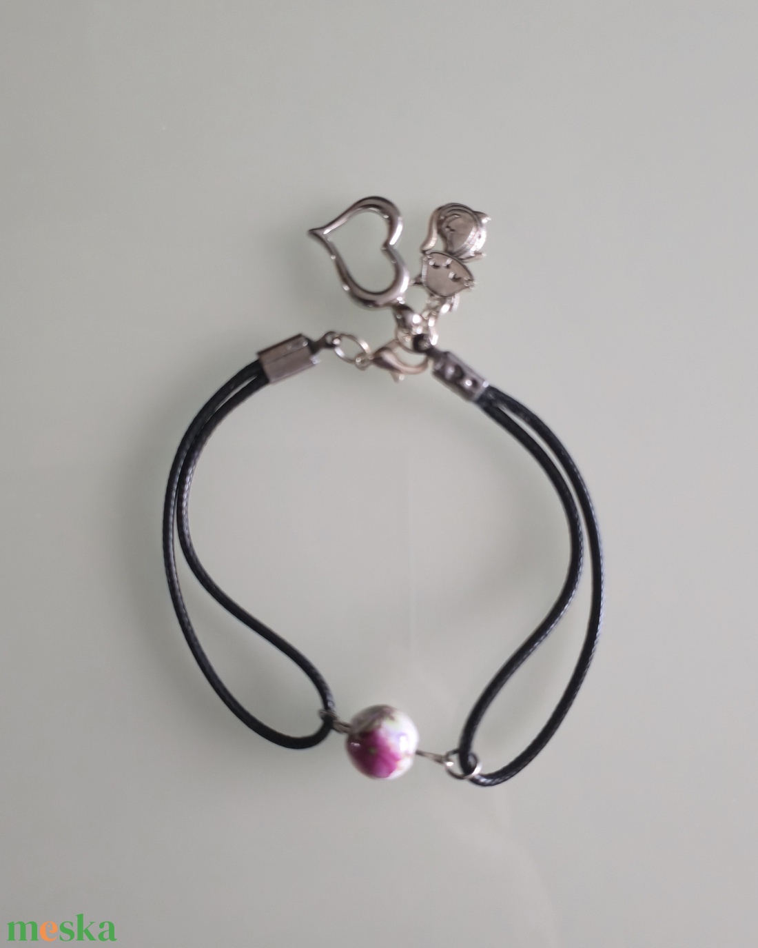 Porcelán karkötő gyönggyel  - ékszer - karkötő - gyöngyös karkötő - Meska.hu