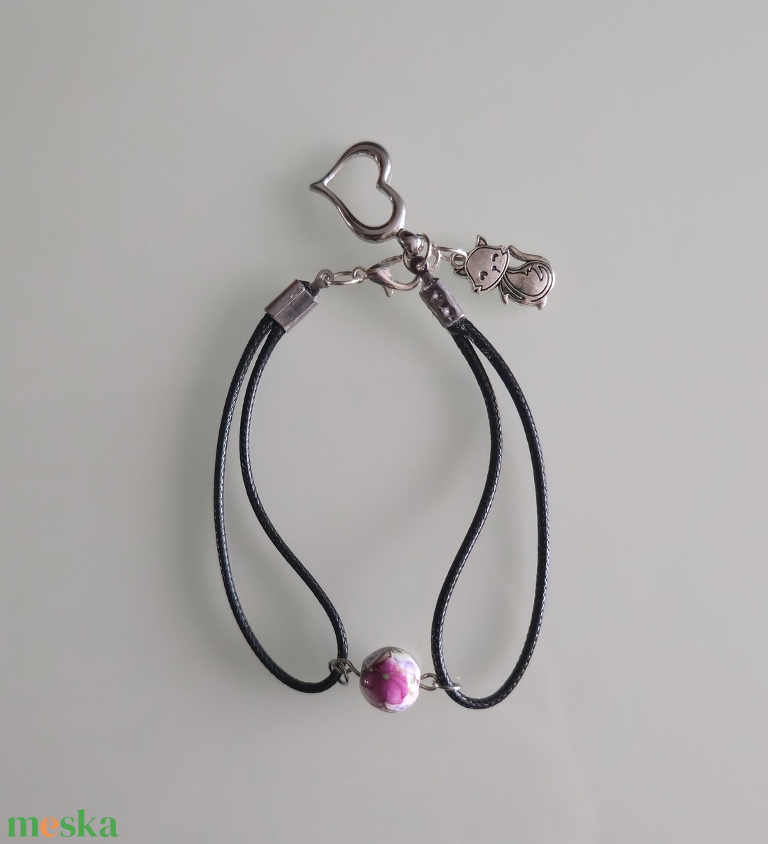 Porcelán karkötő gyönggyel  - ékszer - karkötő - gyöngyös karkötő - Meska.hu