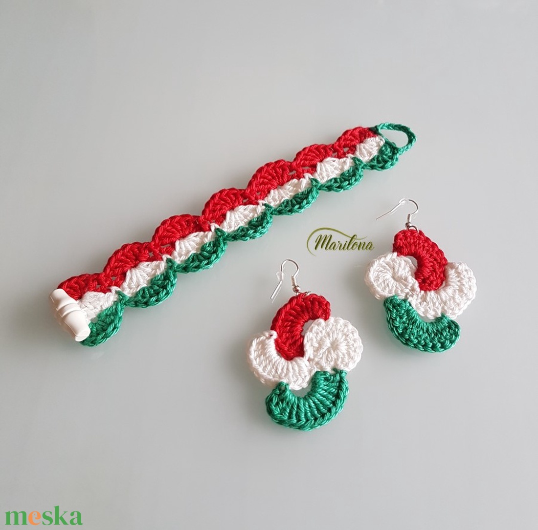 Fülbevaló és karkötő szett - esküvő - ékszer - ékszerszett - Meska.hu