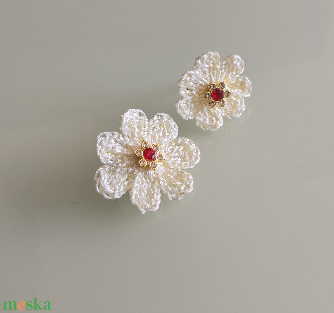 Margaréta virágos szett. - esküvő - ékszer - ékszerszett - Meska.hu