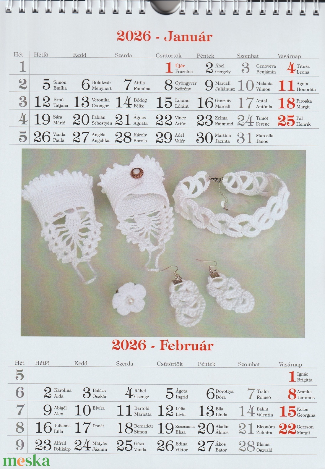 Naptár Marilona 2026 - otthon & életmód - dekoráció - fali és függő dekoráció - falinaptár & öröknaptár - Meska.hu