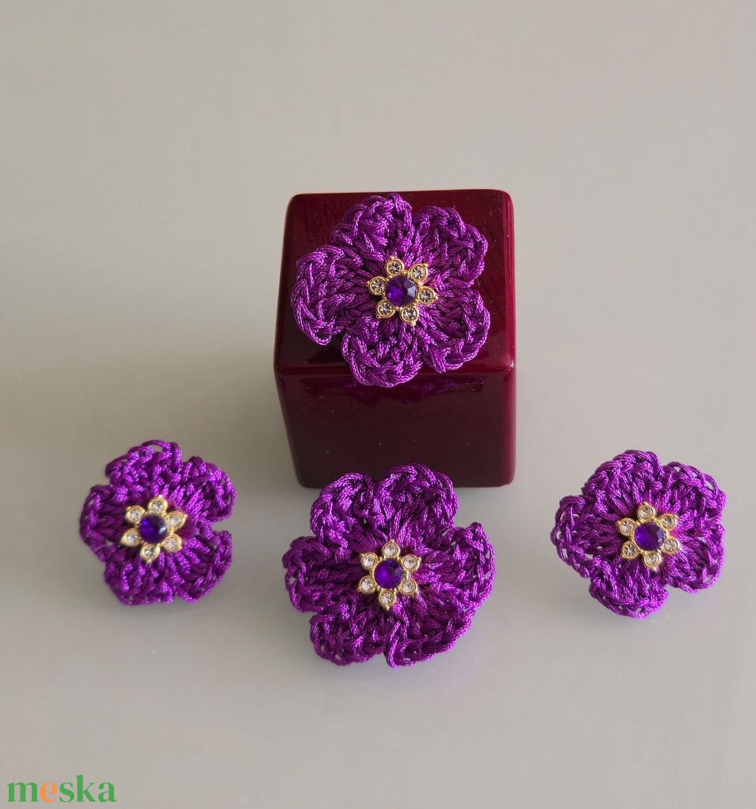 Sötét lila 3 részes szett. - esküvő - ékszer - ékszerszett - Meska.hu