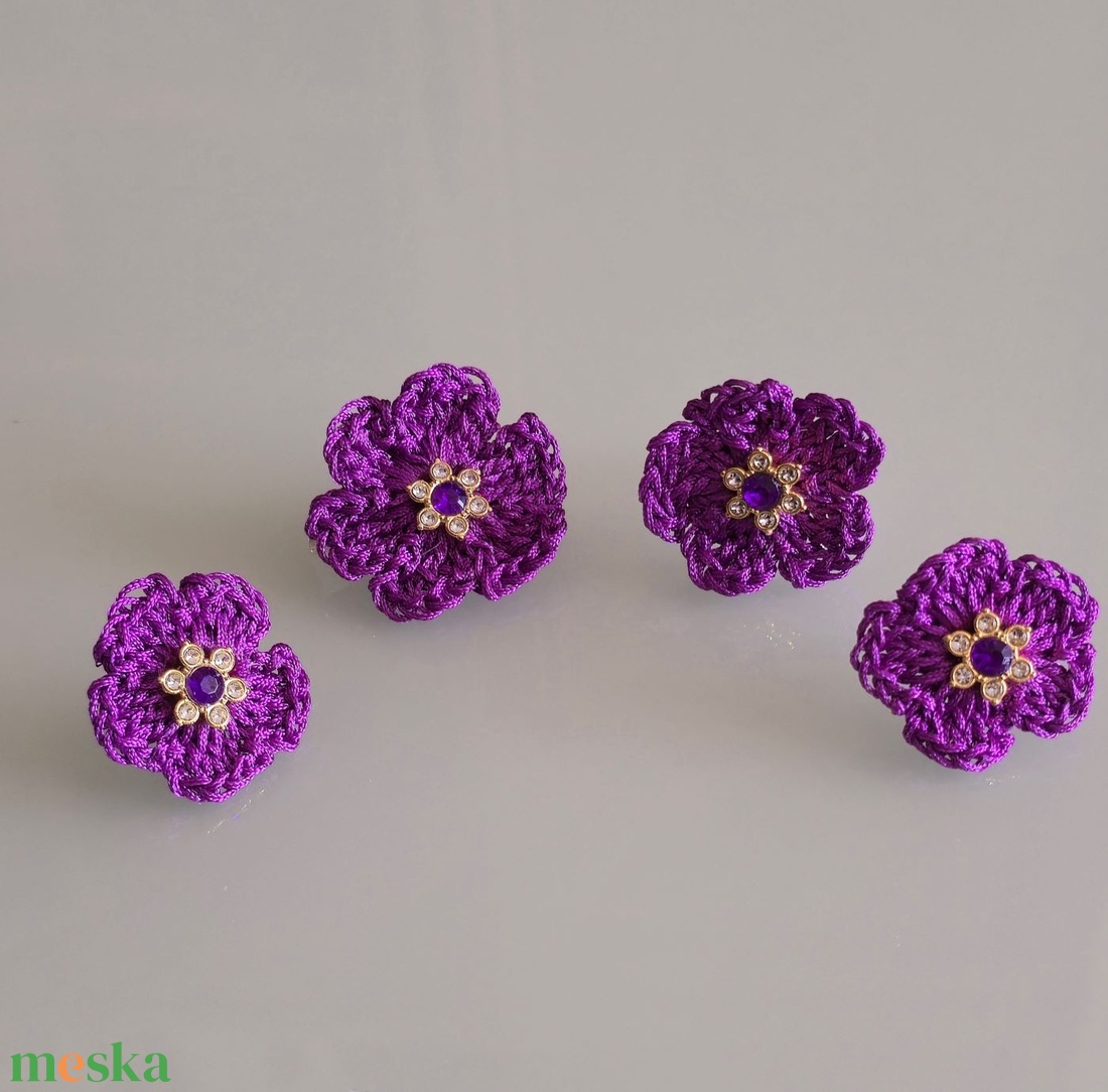 Sötét lila 3 részes szett. - esküvő - ékszer - ékszerszett - Meska.hu