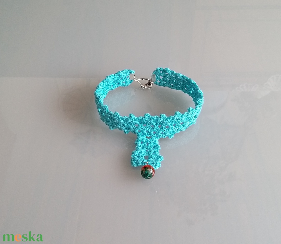 Türkiz nyakpánt - ékszer - nyaklánc - nyakpánt, gallér - Meska.hu