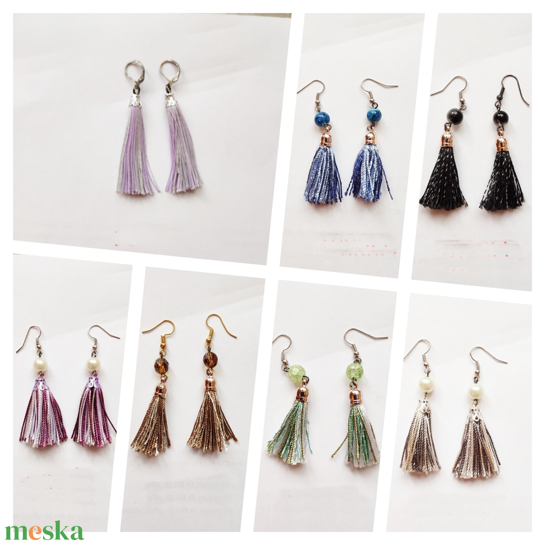 Életvidám bojtos fülbevaló - ékszer - fülbevaló - lógó fülbevaló - Meska.hu