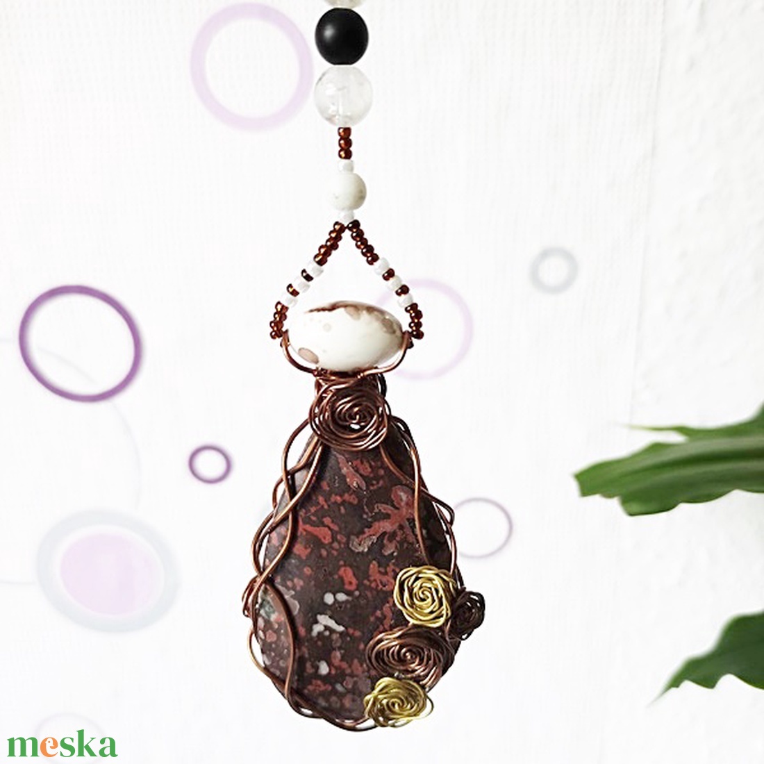 A föld ereje és a réz ragyogása � Egyedi Jáspis függődísz  - otthon & életmód - dekoráció - fali és függő dekoráció - függődísz - Meska.hu