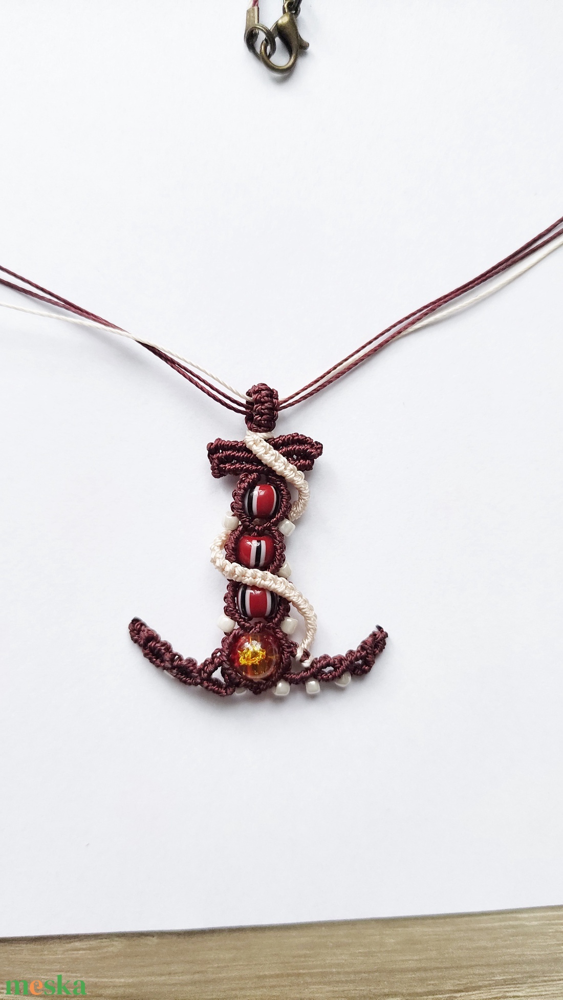 Találd meg a békéd kikötőjét � Makramé horgony nyaklánc - ékszer - nyaklánc - medálos nyaklánc - Meska.hu