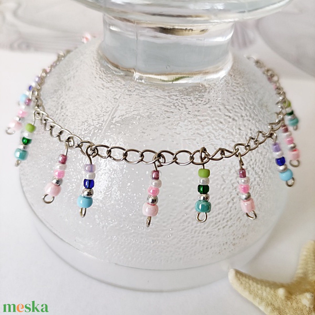 Színkavalkád bokalánc - ékszer - lábdísz és testékszer - bokalánc - Meska.hu