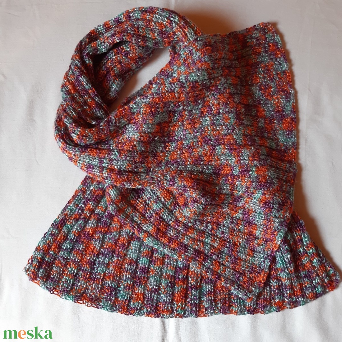 Kötött Sál multicolor - ruha & divat - sál, sapka, kendő - sál - Meska.hu Kötött Sál multicolor - ruha & divat - sál, sapka, kendő - sál - Meska.hu