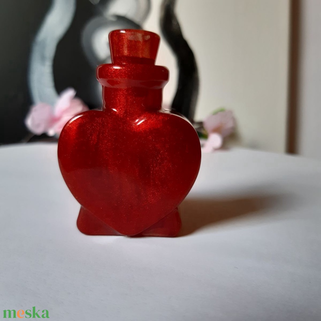Aromaterápiás üveg, szív - otthon & életmód - gyertya, illat, aroma - párologtató - Meska.hu