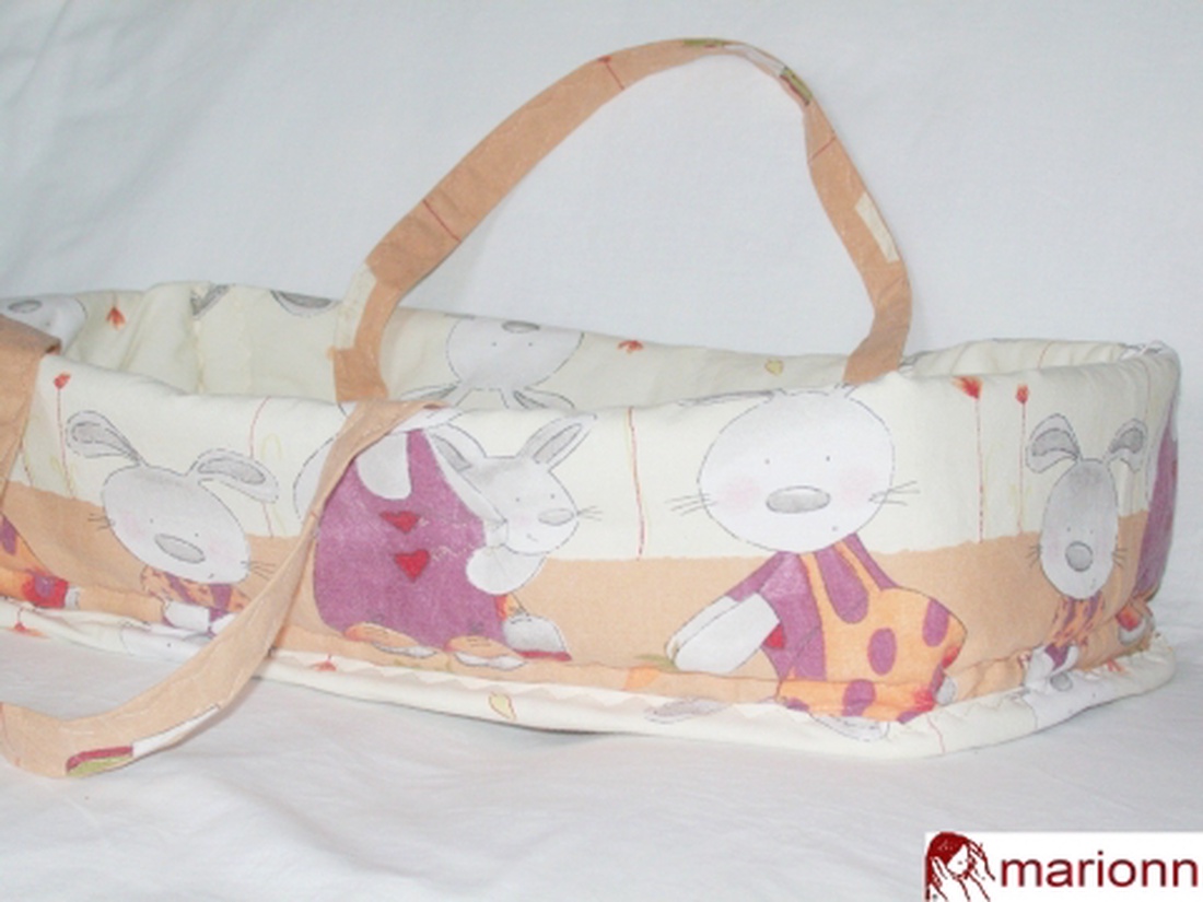 Nyuszis textil mózeskosár 55 cm. - - Meska.hu Nyuszis textil mózeskosár 55 cm. - - Meska.hu