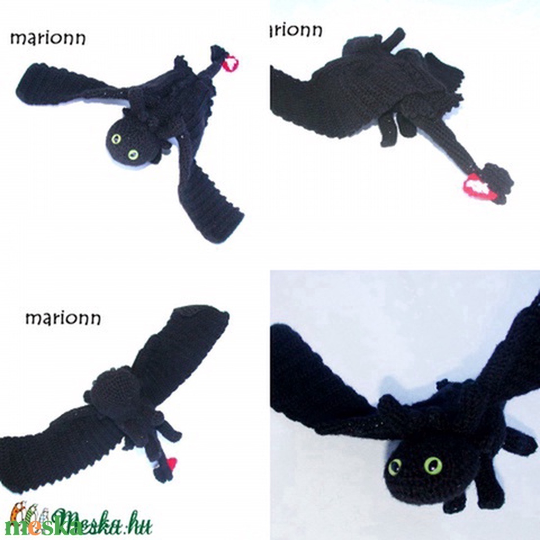 Horgolt nagy fekete éjfúria sárkány amigurumi Fogatlan Rendelhető 100% pamut fonalból - játék & sport - plüssállat & játékfigura - plüss sárkány - Meska.hu Horgolt nagy fekete éjfúria sárkány amigurumi Fogatlan Rendelhető 100% pamut fonalból - játék & sport - plüssállat & játékfigura - plüss sárkány - Meska.hu