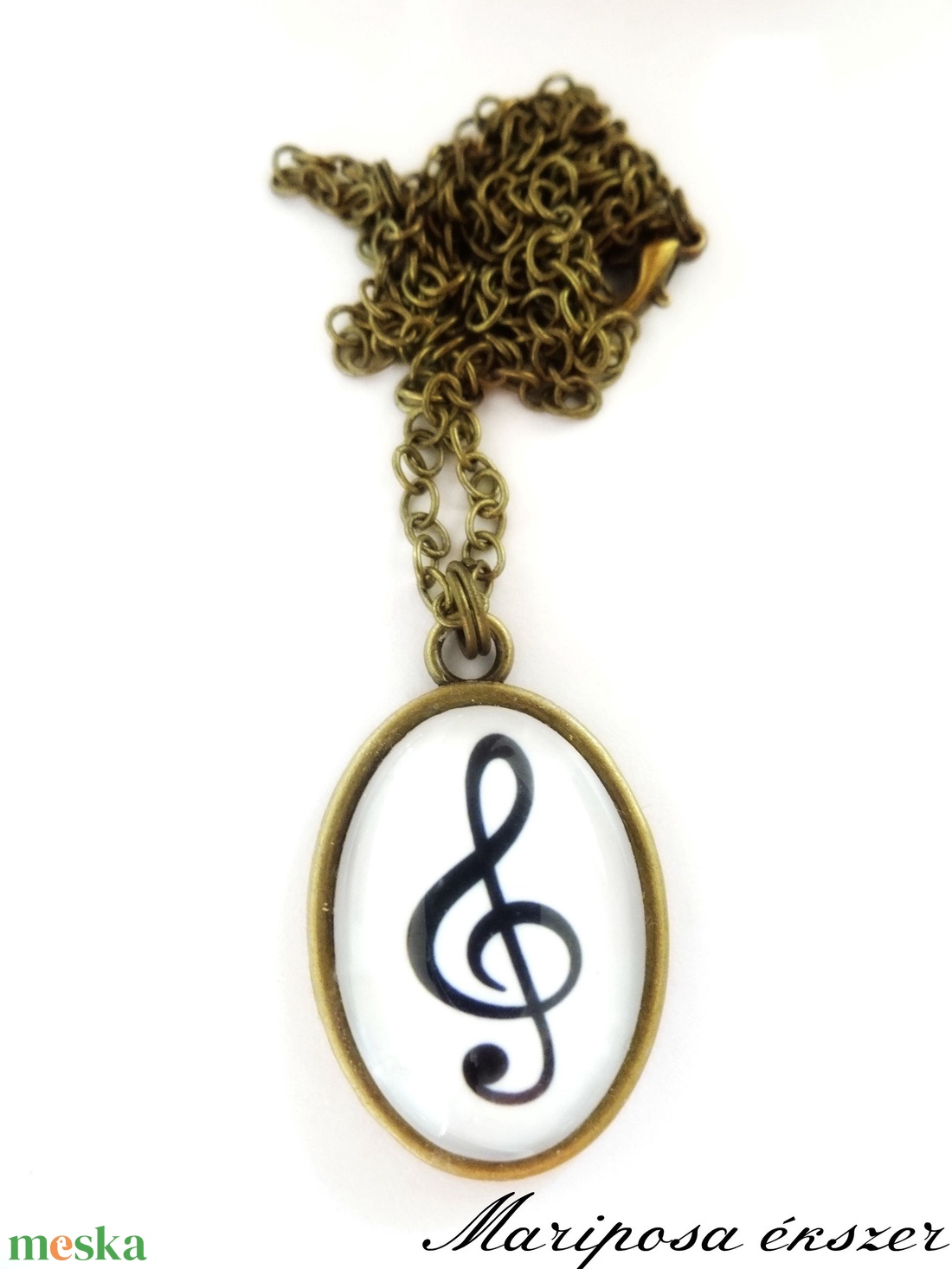 Violinkulcsos nyaklánc - ékszer - nyaklánc - medálos nyaklánc - Meska.hu