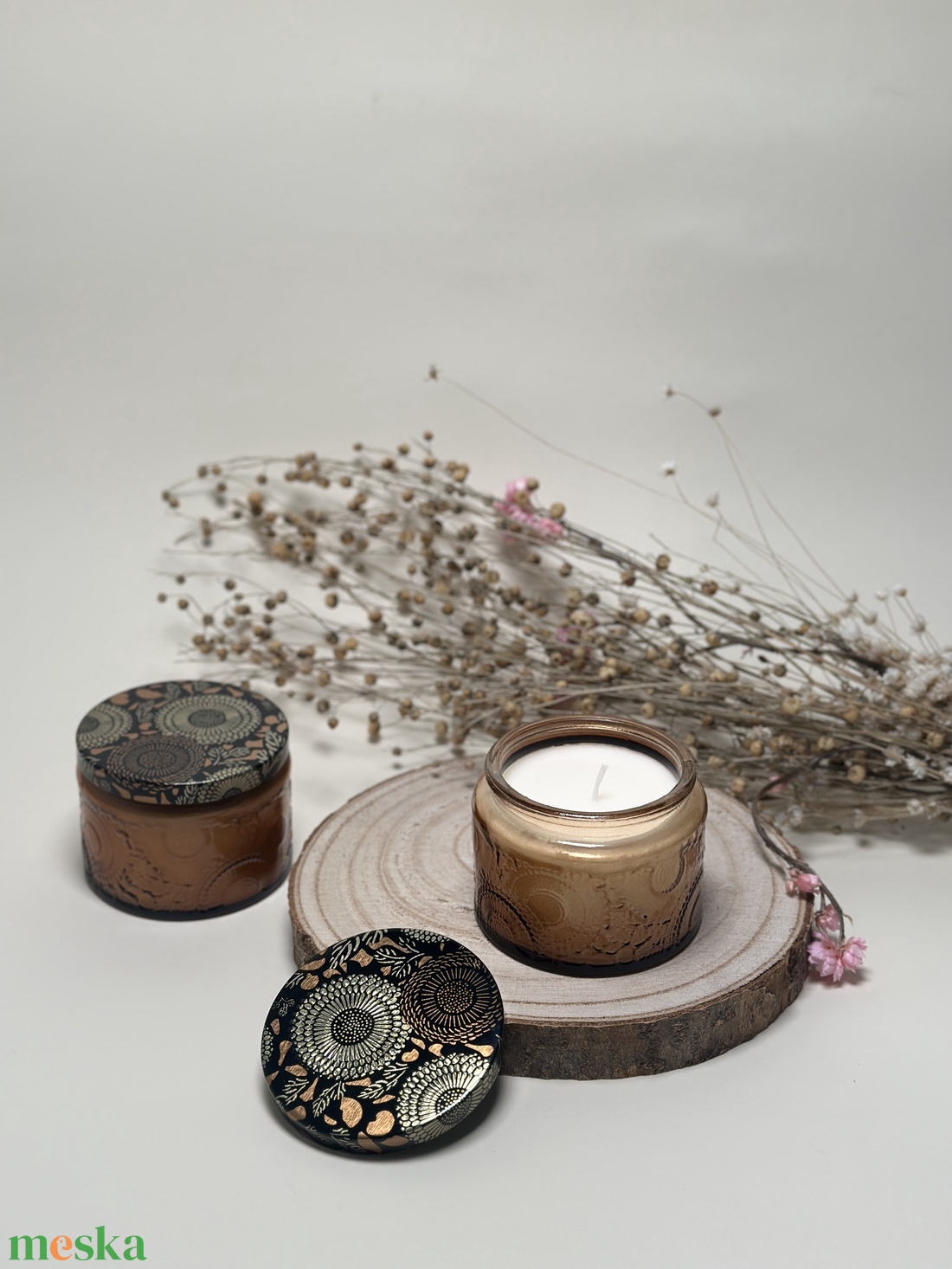 Szójaviasz gyertya üveg tégelyben  - otthon & életmód - gyertya, illat, aroma - gyertya - Meska.hu