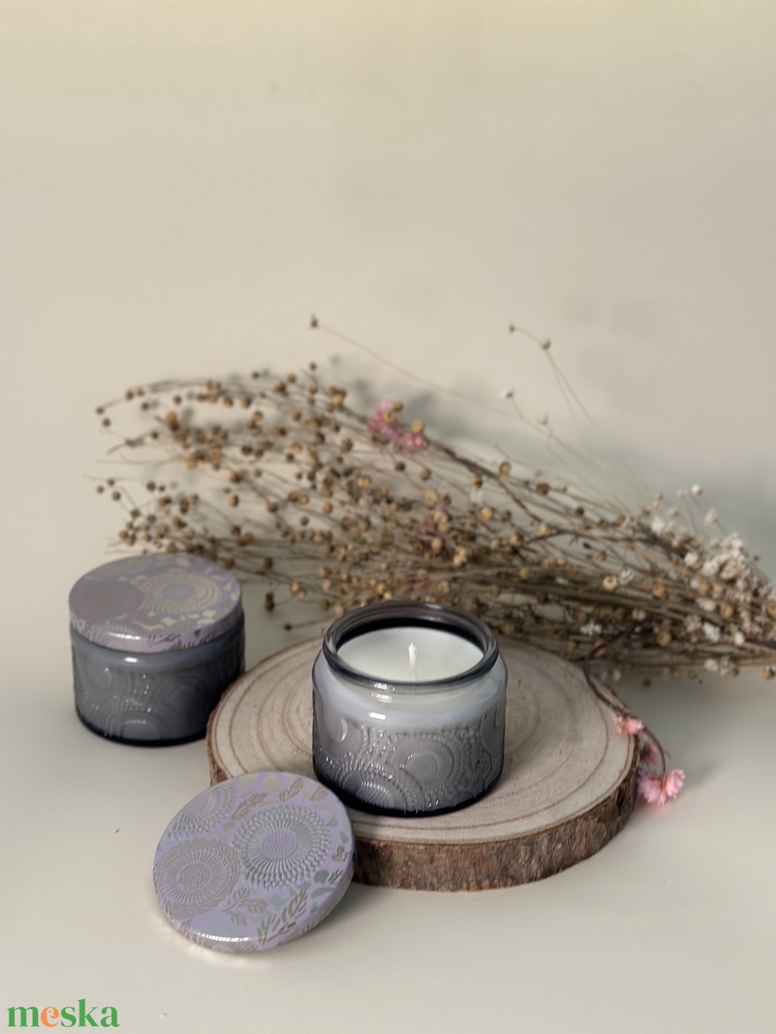 Szójaviasz gyertya üveg tégelyben - otthon & életmód - gyertya, illat, aroma - gyertya - Meska.hu