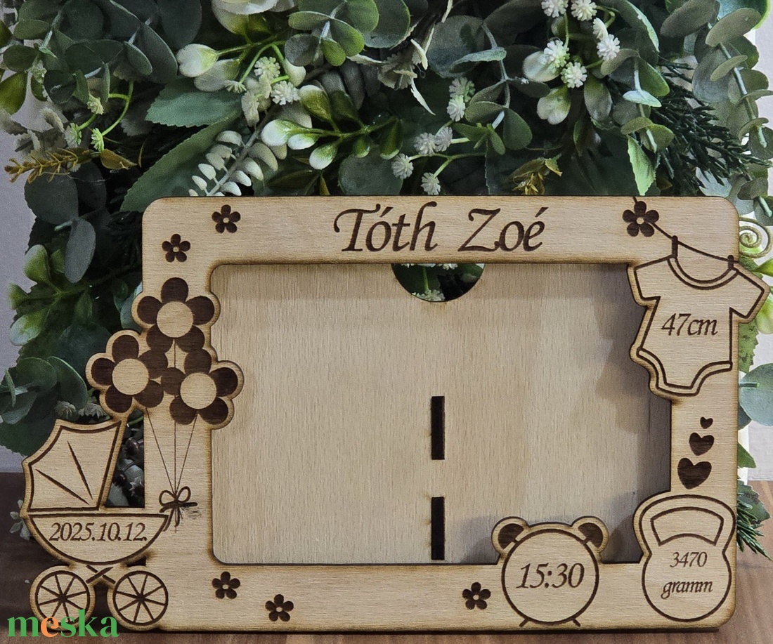 Személyre szabott baba fotókeret születési adatokkal - otthon & életmód - dekoráció - kép & falikép - képkeret - Meska.hu