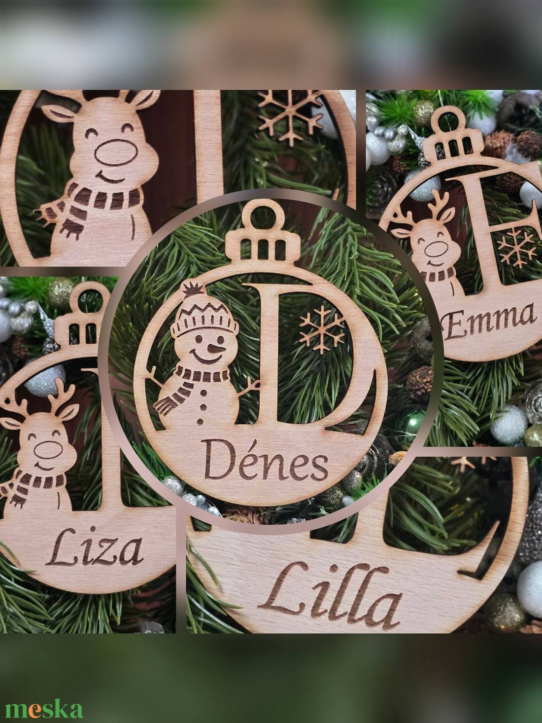 Karácsonyi dísz  Névre szóló fa karika - karácsony - karácsonyi lakásdekoráció - karácsonyfadíszek - Meska.hu