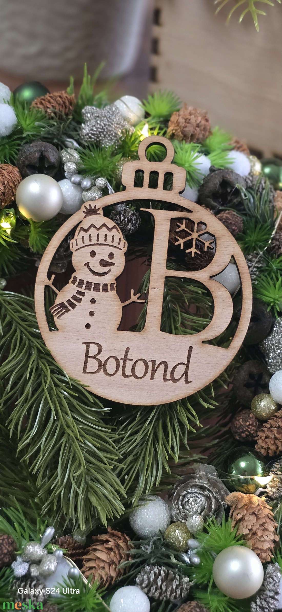 Karácsonyi dísz  Névre szóló fa karika - karácsony - karácsonyi lakásdekoráció - karácsonyfadíszek - Meska.hu