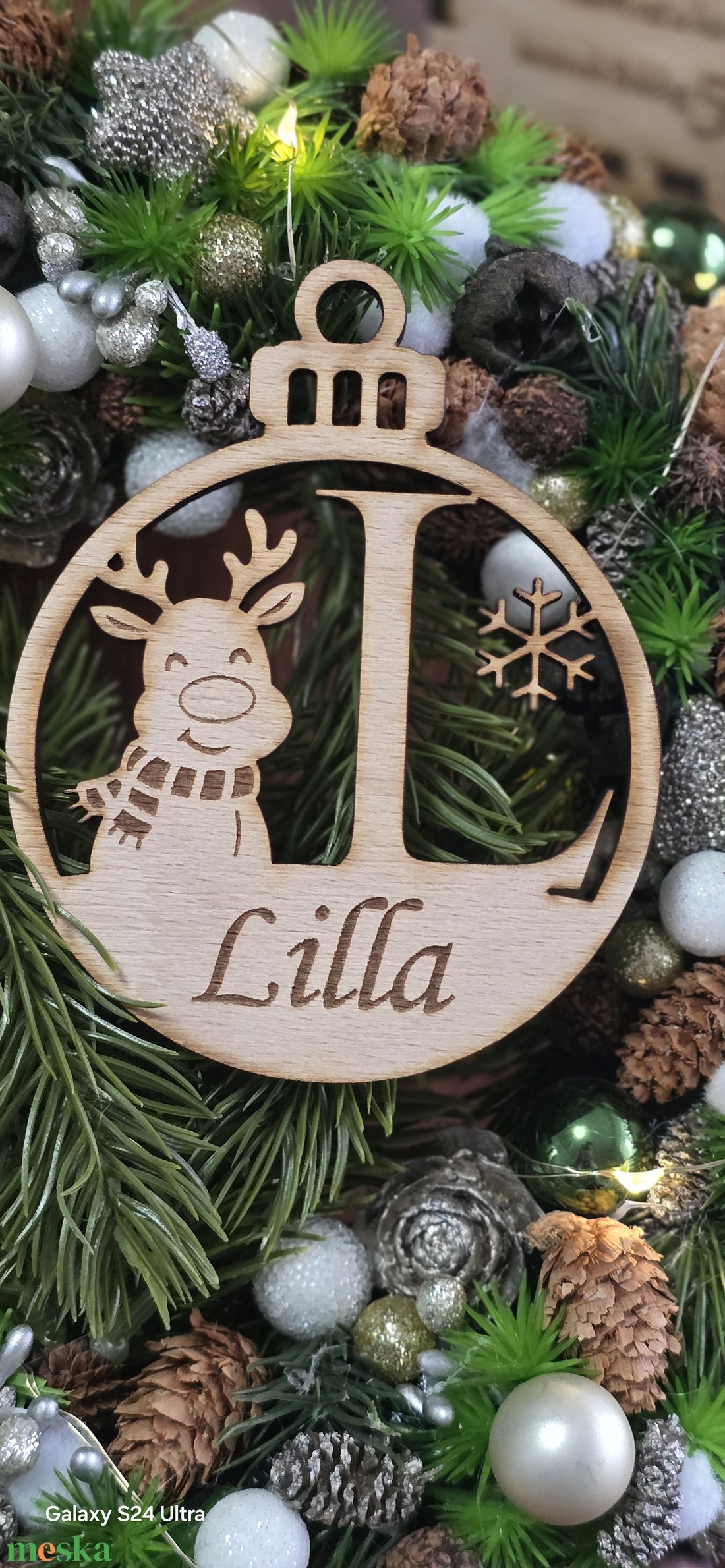 Karácsonyi dísz  Névre szóló fa karika - karácsony - karácsonyi lakásdekoráció - karácsonyfadíszek - Meska.hu