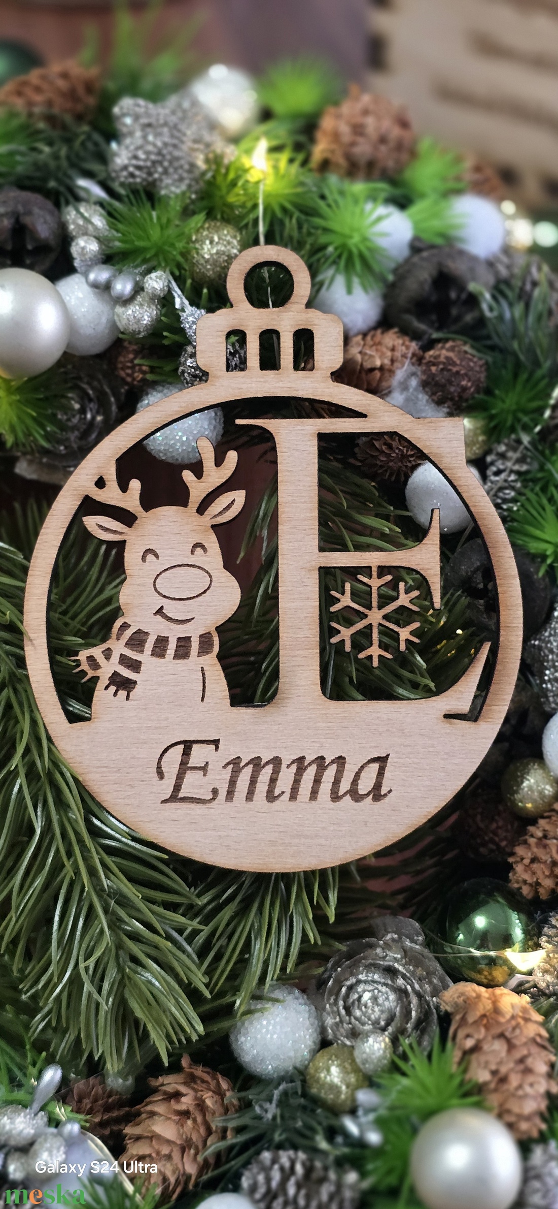 Karácsonyi dísz  Névre szóló fa karika - karácsony - karácsonyi lakásdekoráció - karácsonyfadíszek - Meska.hu
