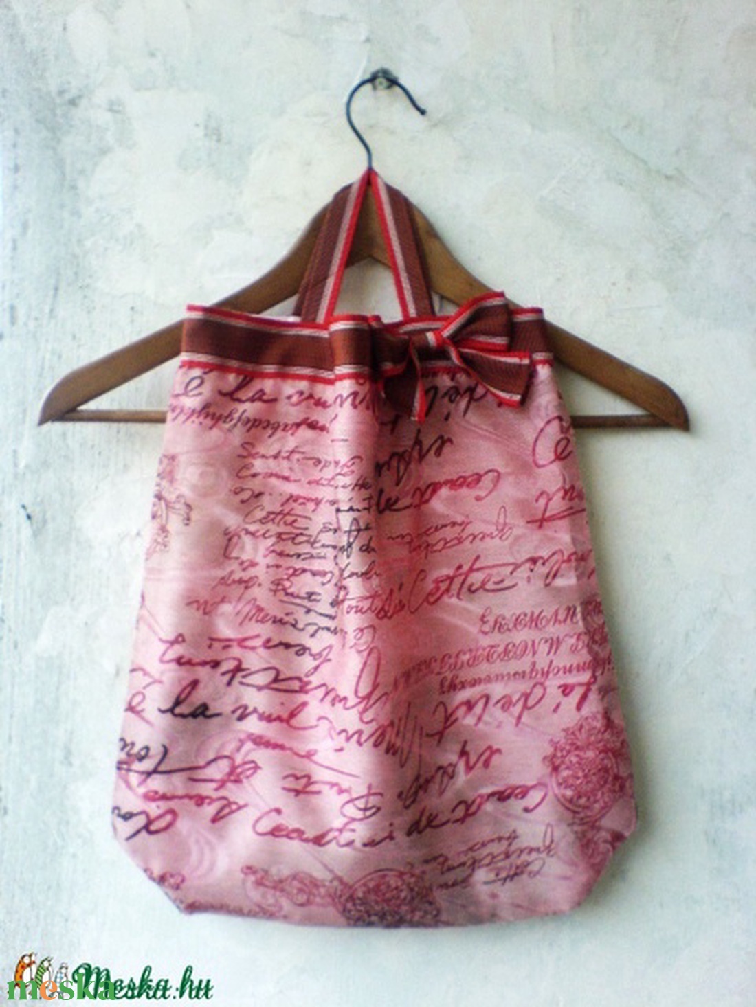 Textiltáska masnival - táska & tok - bevásárlás & shopper táska - shopper, textiltáska, szatyor - Meska.hu