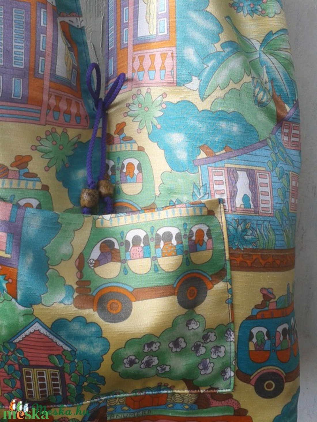 Copf táska  2in1  Nyaralós mintás és levendulalila - táska & tok - kézitáska & válltáska - válltáska - Meska.hu