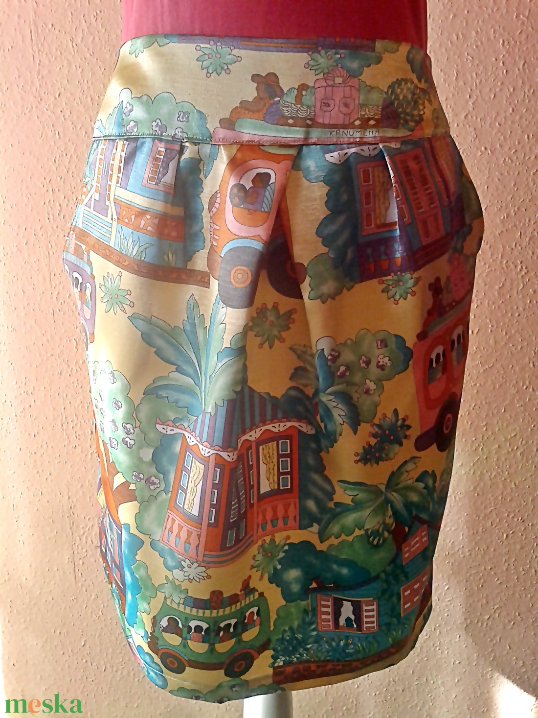 Mintás szatén tulipánszoknya - ruha & divat - női ruha - szoknya - Meska.hu