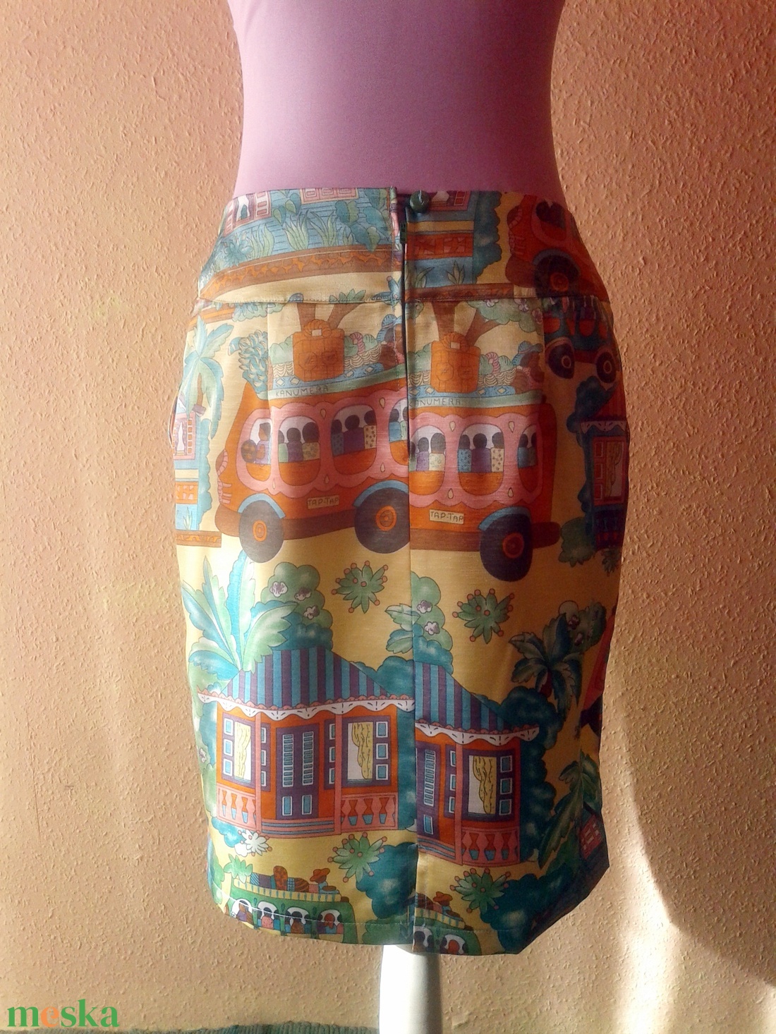 Mintás szatén tulipánszoknya - ruha & divat - női ruha - szoknya - Meska.hu
