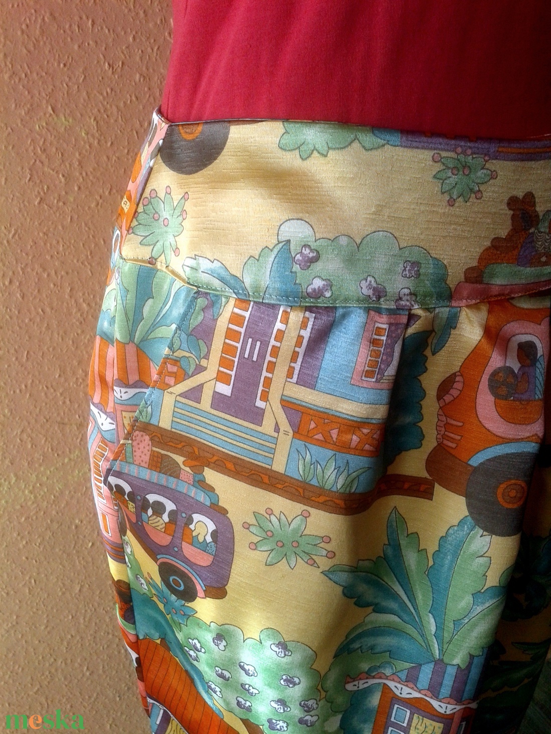 Mintás szatén tulipánszoknya - ruha & divat - női ruha - szoknya - Meska.hu