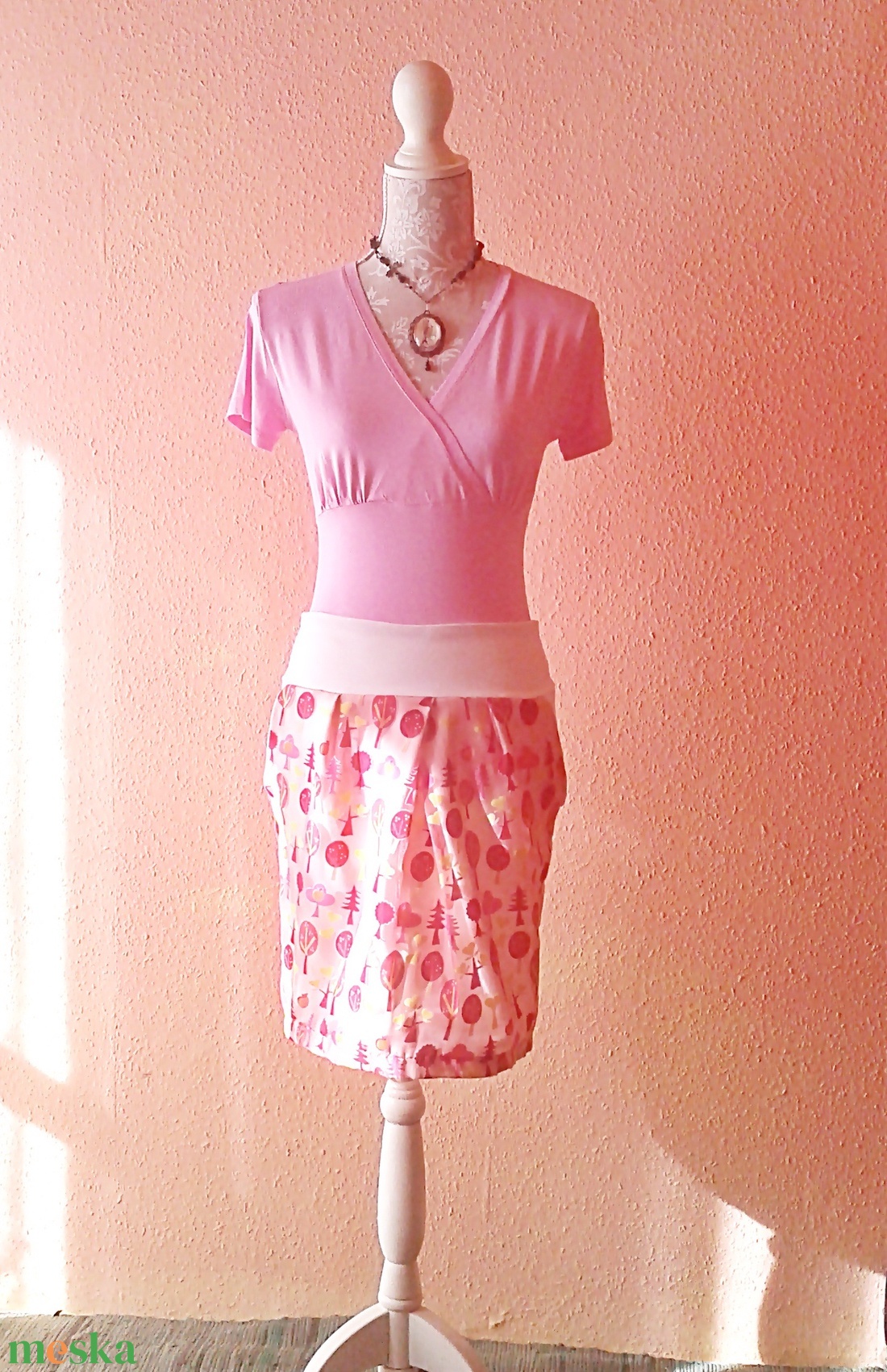 Fa mintás tulipán szoknya - ruha & divat - női ruha - szoknya - Meska.hu